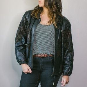 Vintage Chevron Leather Jacket